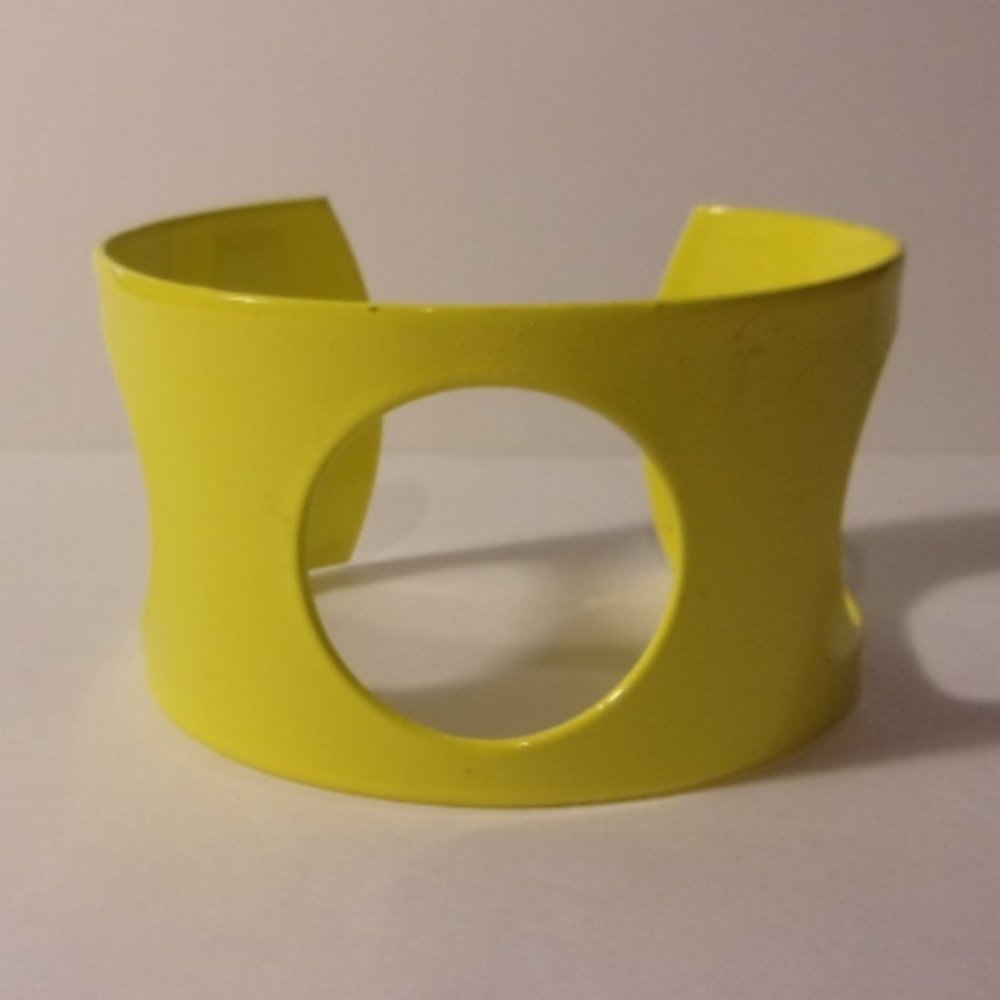 "Mod Yellow Enamel Cuff Bracelet "